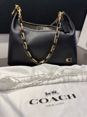 Coach Black Leather Juliet Shoulder Bag & Chain-Sold out online